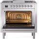 Ilve® Nostalgie II Series 36" Stainless Steel Pro Style Dual Fuel Range-2