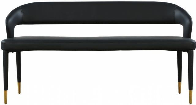 Meridian Furniture Destiny Black Vegan Leather Bench-1