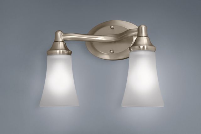 Moen® Eva™ Brushed Nickel Two Globe Bath Light-1