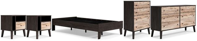 Signature Design by Ashley® Piperton 5-Piece Black/Brown Twin Platform Bed Set-0