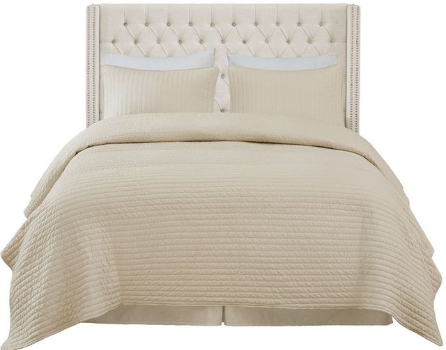 Olliix by Madison Park Amelia Cream King Upholstery Headboard-4