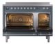 Ilve® Nostalgie II Noblesse 48'' Blue Gray Pro Style Induction Range with Chrome Trim-1