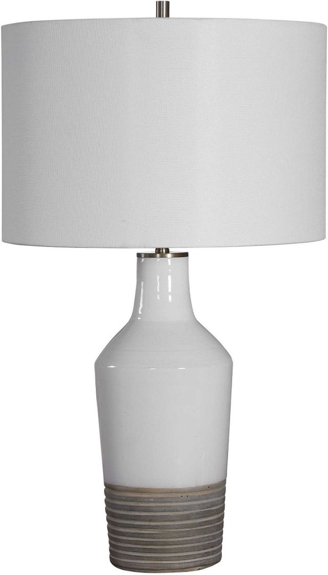 Uttermost® Dakota White Crackle Glaze Table Lamp-0