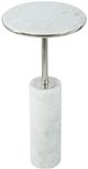 A & B Home Round Chrome Side Table with White Marble Base-1
