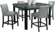 Elements International Francesca 5-Piece Black/Blue/Gray Leather Counter Dining -0