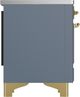 Ilve® Majestic III 36" Blue Gray Pro Style Induction Range with Solid Door and Brass Trim-4