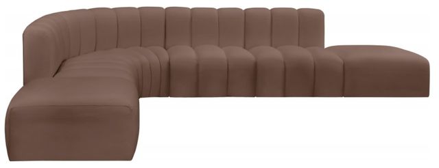 Meridian Furniture Arc 7-Piece Brown Vegan Leather Sectional-0