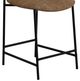 International Furniture Direct Seating Blacksmithing Matte Black/Cognac 30" Barstool-4