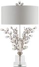 Currey & Company Forget-Me-Not Silver Leaf/White Table Lamp-1