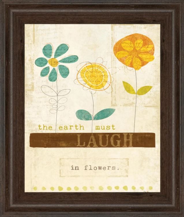 Classy Art Laugh in Flowers by Mollie B Framed Print Wall Art-0