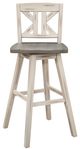 Homelegance® Amsonia Distressed Gray/White Sand Swivel Pub Height Chair with Divided X-Back-4