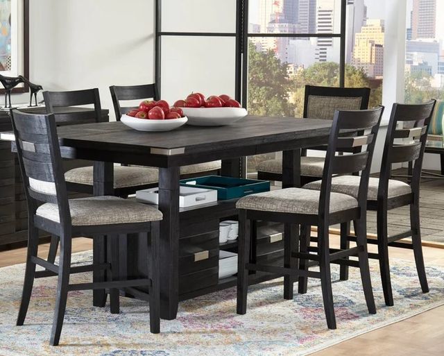 Jofran Inc. Altamonte 7-Piece Dark Charcoal Counter Dining Table Set-1