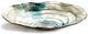 Giftcraft Blue/Gold/White Scalloped Decorative Glass Plate-0