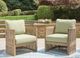 Signature Design by Ashley® Serena Shores Beige/Green Fabric/Wooden Outdoor Lounge Chair-4