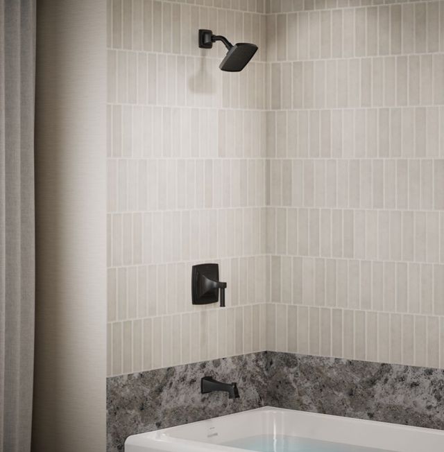 KOHLER® Riff® Rite-Temp® Matte Black 2.5 GPM Bath and Shower Trim Kit-1