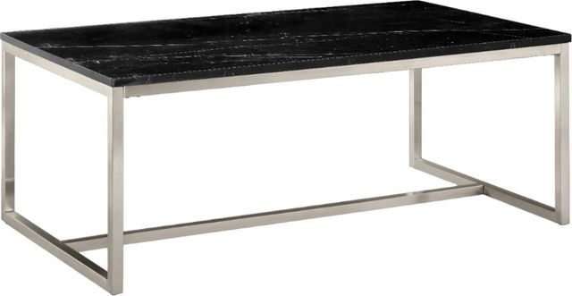 Magnussen Home® Kira Black Cocktail Table with Brushed Nickel Base