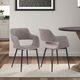 Armen Living Ariana Black/Gray Velvet Dining Arm Chair-1