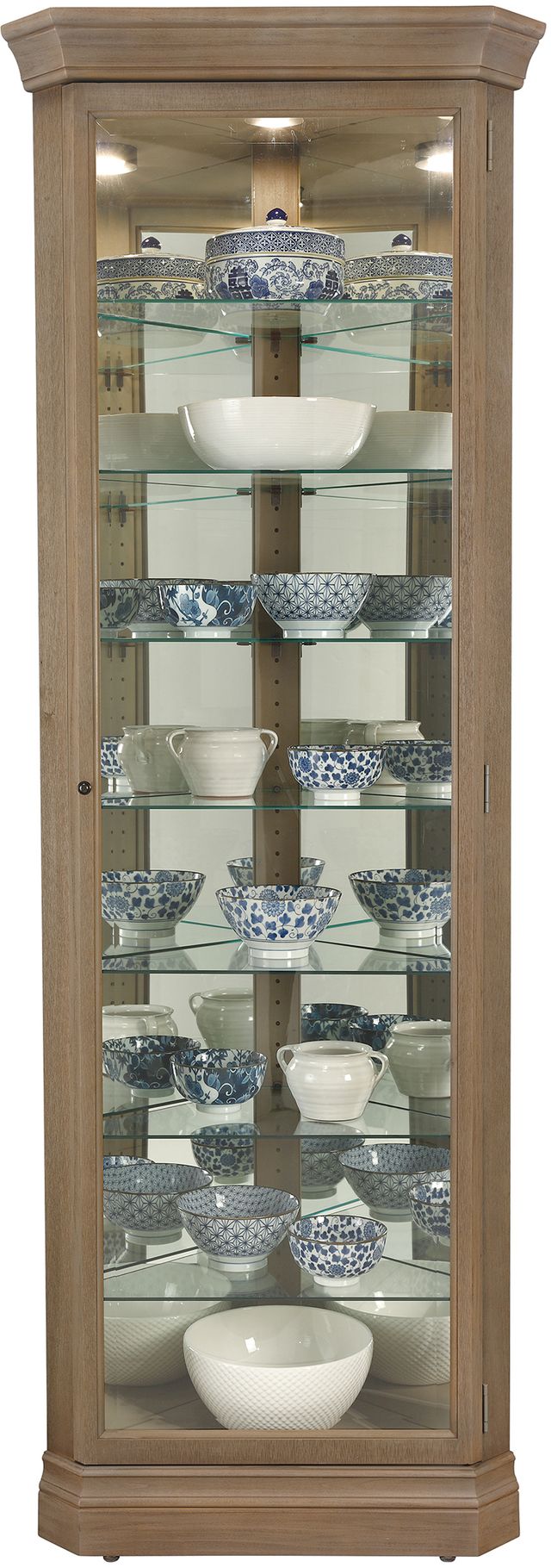 Howard Miller® Delia III Aged Grey Curio Cabinet-0