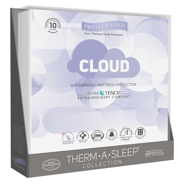 Protect-A-Bed® Therm-A-Sleep® White Cloud Waterproof Queen Mattress Protector-2