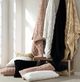 HiEnd Accents Ruched Rabbit Cream Lumbar Pillow-1