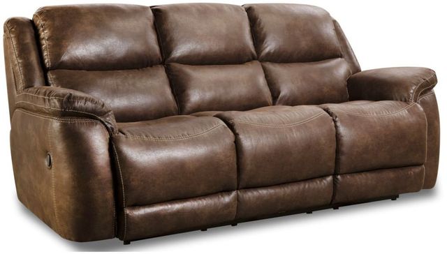 HomeStretch Brown Reclining Console Sofa-0