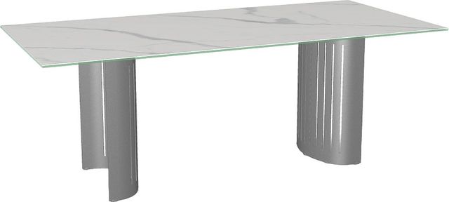 Amisco Customizable Rachel Italian Porcelain Rectangular Dining Table Top with Metal Base-1