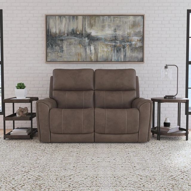 Flexsteel® Carter Cappuccino Power Reclining Loveseat with Power Headrests and Lumbar-1
