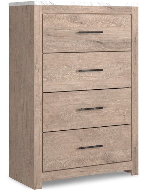 Signature Design by Ashley® Senniberg 4-Piece Light Brown/White Queen Panel Bed Set-3