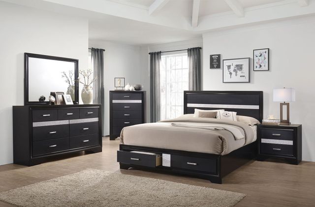 Coaster® Miranda 4-Piece Black Queen Bedroom Set-0