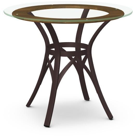 Amisco Customizable Kai 36" Glass Top Round Table-0