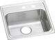 Elkay Lustertone® Classic Lustrous Satin 19-1/2" x 19" x 6" MR2-Hole Single Bowl Drop-In ADA Sink-0