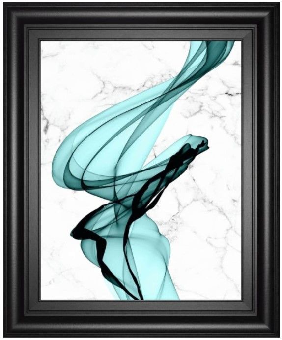 Classy Living Irena Orlov Teal Ribbons I 22' Wall Art-0