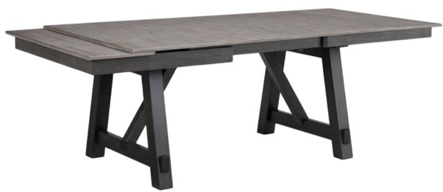 American Wholesale Furniture Holly Manor Brown Dining Table with Gray Base-0