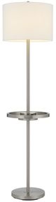 Cal® Lighting & Accessories Crofton Brushed Steel Floor Lamp with Tray Table-1