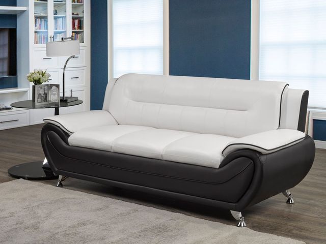 Brassex Inc. Riley White/Black Sofa-1