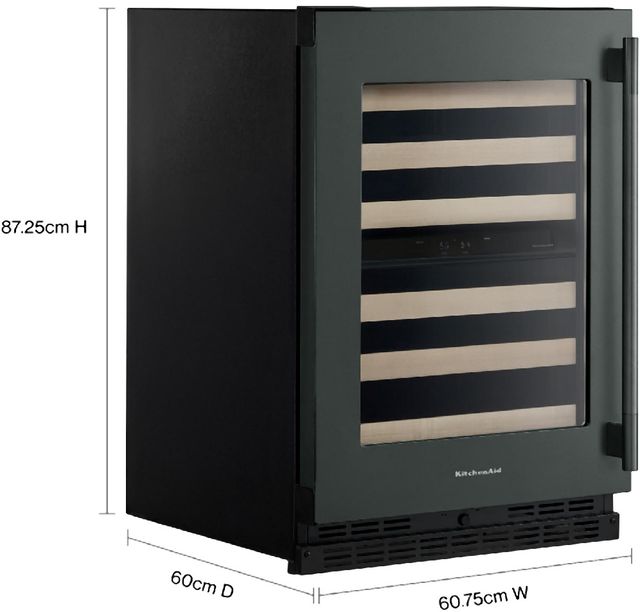 Kitchenaid® 24" Juniper Built-In Wine Cooler with Full-Extension Wood-Front Racks-3