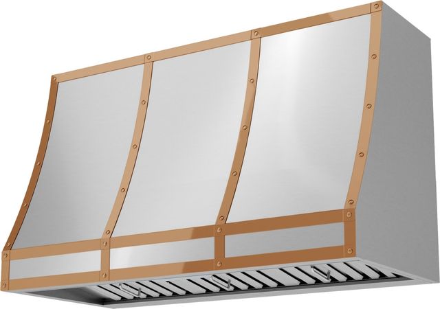 Zephyr Designer Collection 48" Polished Copper Forte Hood Banding Kit-2