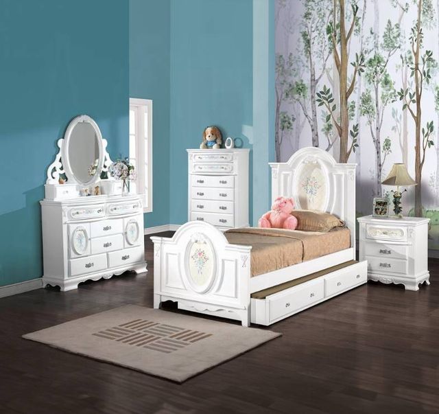ACME Furniture Flora White Full Panel Bed-1
