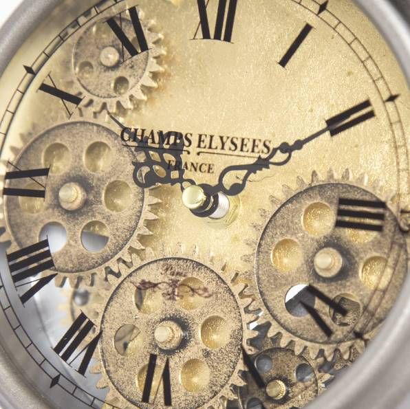 YHD Antique Brass/Gunpowder Table Clock-3