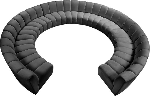 Meridian Furniture Infinity 11-Piece Grey Velvet Modular Sectional-3