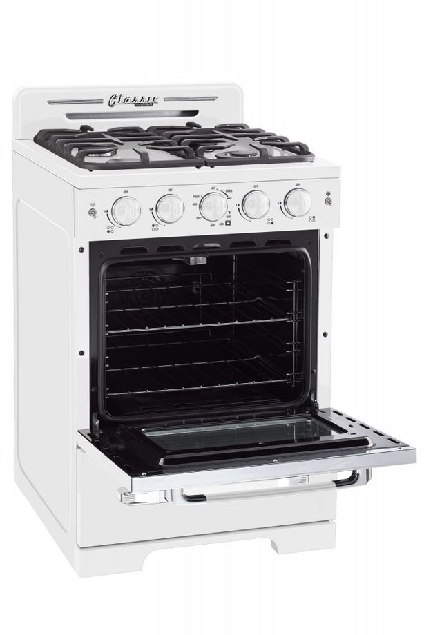Unique® Appliances Classic Retro 24" Marshmallow White Freestanding Natural Gas Range-2