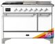 Ilve® Majestic III 48" Custom Pro Style Dual Fuel Liquid Propane Range with French Top and Chrome Trim-0