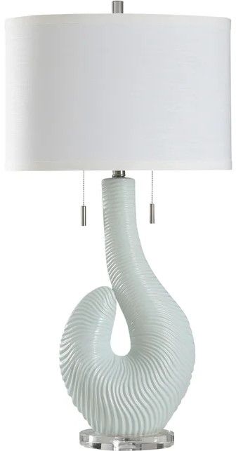 StyleCraft Norman Wyatt Home Shelbe Spa Blue Table Lamp-0