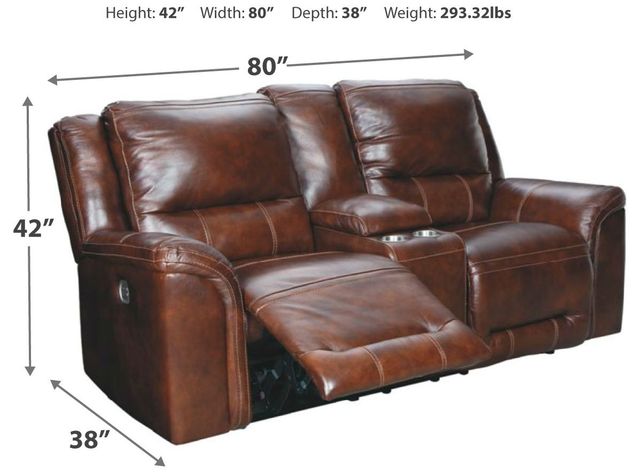 Signature Design by Ashley® Catanzaro Mahogany Power Reclining Loveseat-4