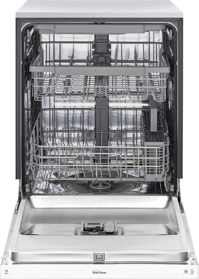 LG 24" White Front Control Built-In Dishwasher with Quadwash™-1