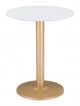 Zuo® Modern Alto Bistro White Bistro Table with Gold Base-0