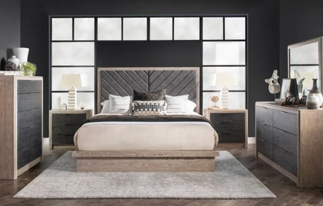 Legacy Classic Halifax Flax/Java California King Upholstered Panel Bed-1