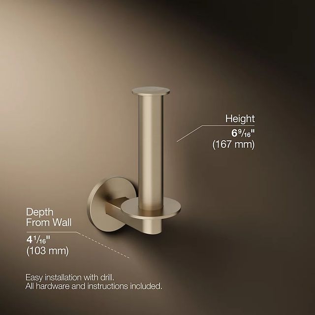 KOHLER® Components® Vibrant Brushed Bronze Vertical Toilet Paper Holder-2