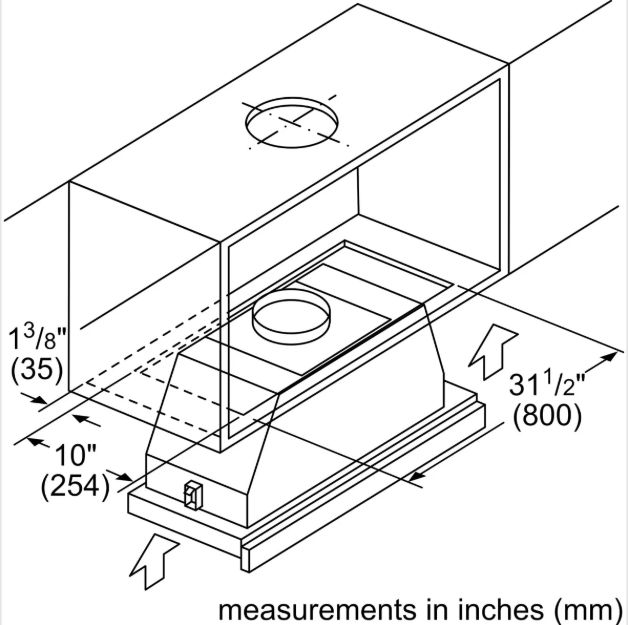 Bosch 500 Series 36" Stainless Steel Pull-Out Under Cabinet Range Hood-2