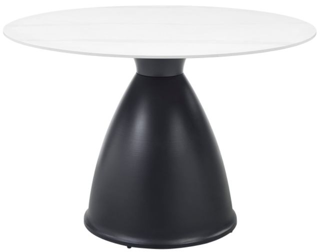 Homelegance® Thea White Stone Top Dining Table with Black Base-0